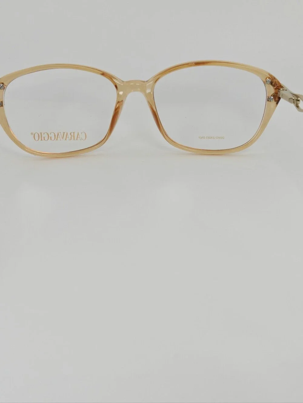 Caravaggio. Women's Light Brown Clear Frame Eyeglasses. Decor.